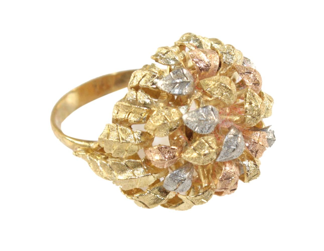 Große Abbildung Nr.1: 121-1735 Designring Italien 750 GG/WG/RG: (Schmuck, Ringe)