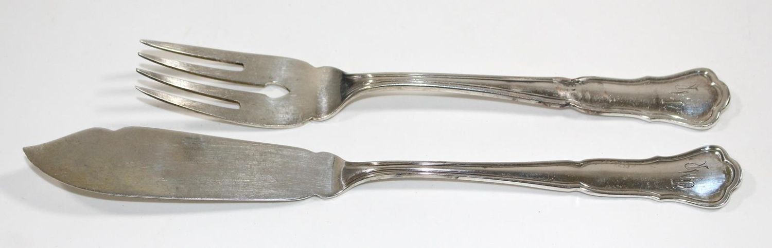 Große Abbildung Nr.1: 121-1777 Wilkens Bremen Fischbesteck: (Silber)