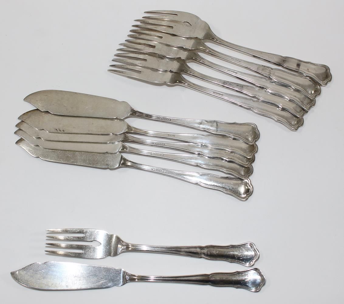Große Abbildung Nr.2: 121-1777 Wilkens Bremen Fischbesteck: (Silber)