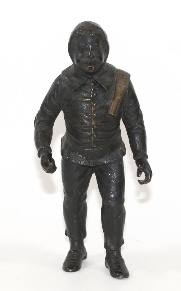 Große Abbildung Nr.1: 121-1783 Bronze Bergmann als Flasche.: (Skulpturen - Plastiken, Bergbau)