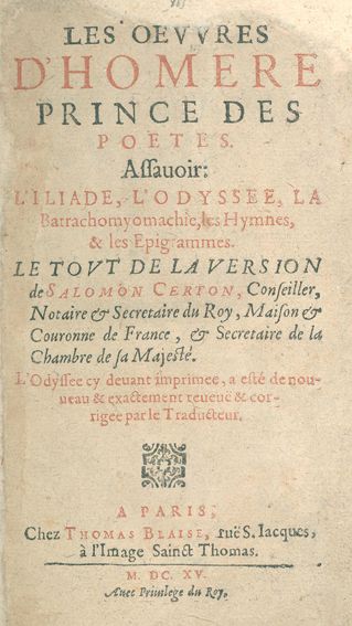 Große Abbildung Nr.1: 121-181 Homer.: (Alte Drucke, Handschriften und Theologie)