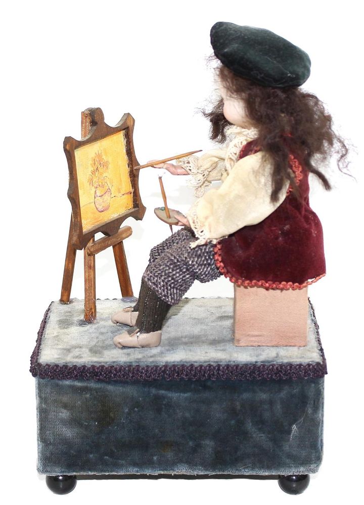 Große Abbildung Nr.1: 121-1813 Puppenautomat Maler mit Staffelei.: (Spielzeug)