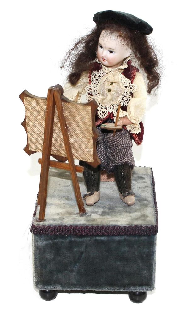 Große Abbildung Nr.2: 121-1813 Puppenautomat Maler mit Staffelei.: (Spielzeug)