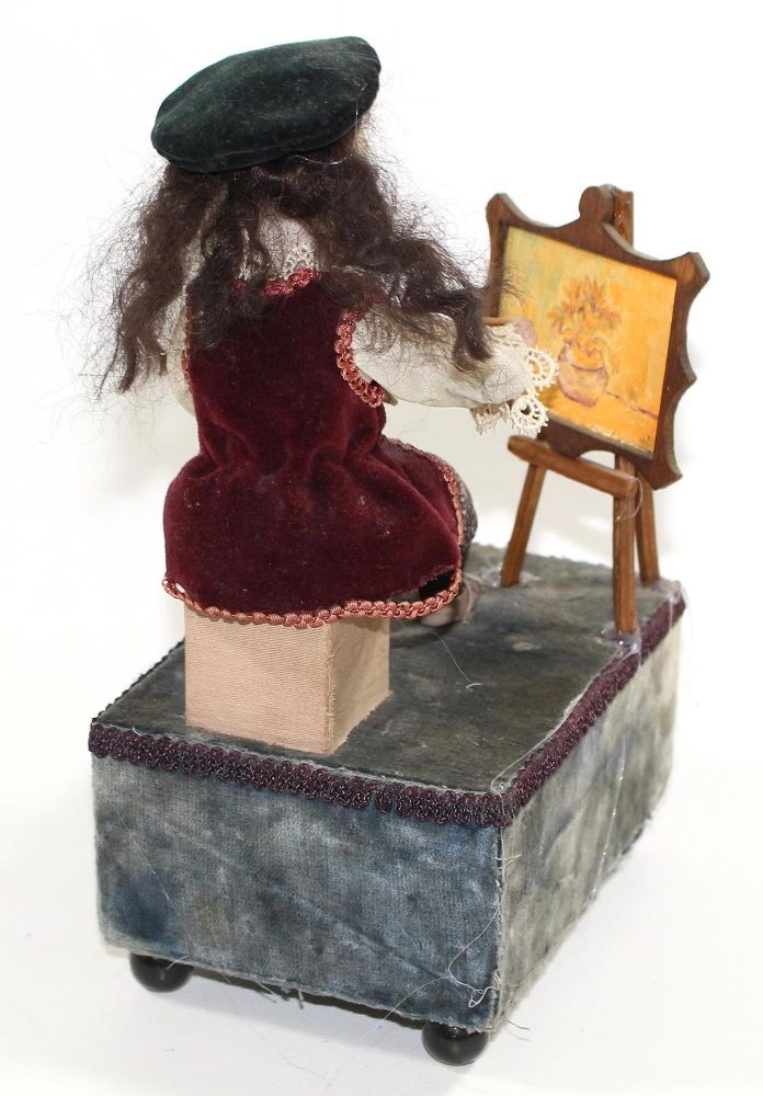Große Abbildung Nr.3: 121-1813 Puppenautomat Maler mit Staffelei.: (Spielzeug)
