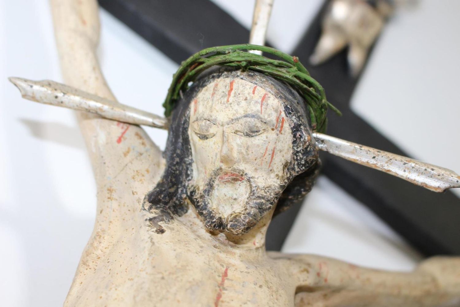 Große Abbildung Nr.3: 121-1863 Christus Wandkreuz: (Volkskunst, Religiöse Volkskunst)