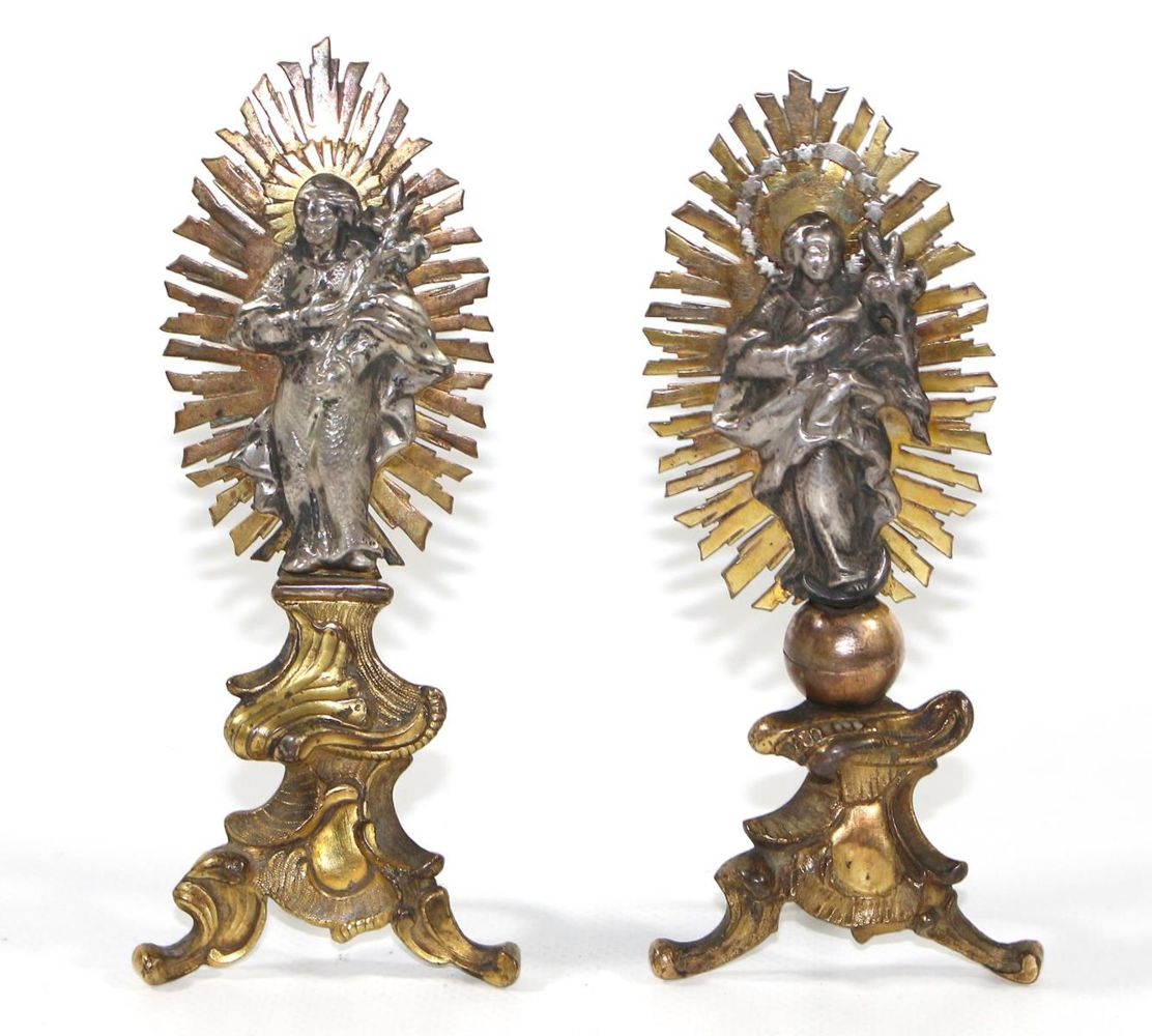 Große Abbildung Nr.1: 121-1868 Paar Figuren für Hausaltar: (Volkskunst, Religiöse Volkskunst)