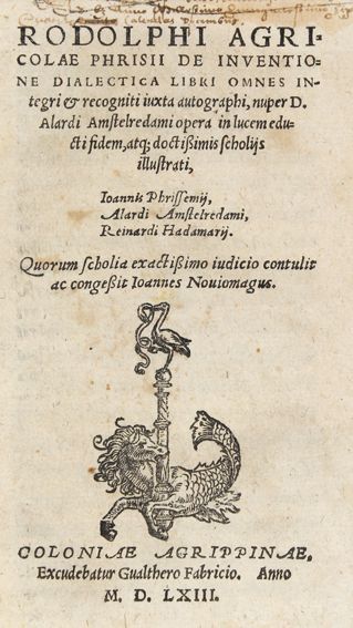Große Abbildung Nr.1: 121-2 Agricola,R. (d.Ä.).: (Alte Drucke, Handschriften und Theologie)