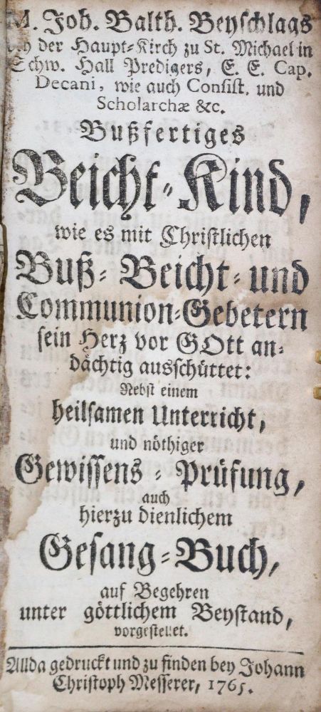 Große Abbildung Nr.1: 121-21 Beyschlag,J.B.: (Alte Drucke, Handschriften und Theologie)