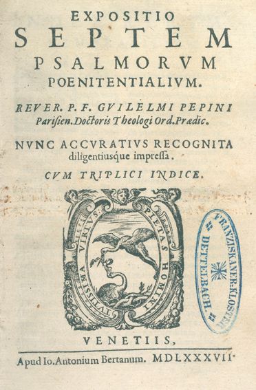 Große Abbildung Nr.1: 121-239 Pepin,G.: (Alte Drucke, Handschriften und Theologie)
