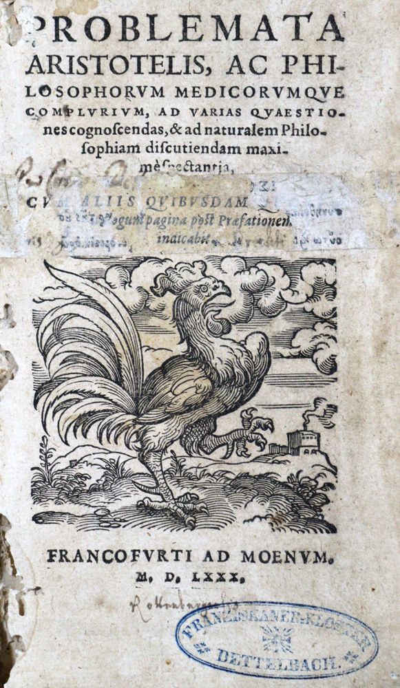 Große Abbildung Nr.1: 121-249 Problemata Aristotelis: (Alte Drucke, Handschriften und Theologie)