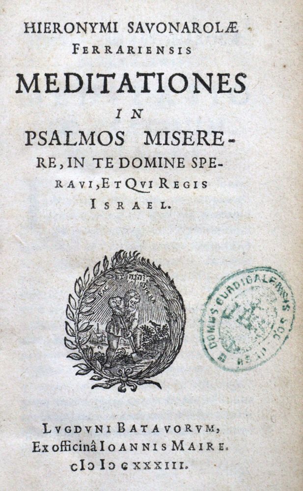 Große Abbildung Nr.1: 121-264 Savonarola,G.: (Alte Drucke, Handschriften und Theologie)