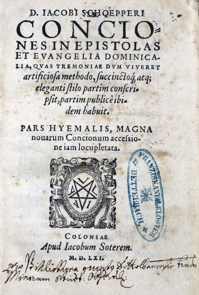 Große Abbildung Nr.1: 121-267 Schöpper,J.: (Alte Drucke, Handschriften und Theologie)