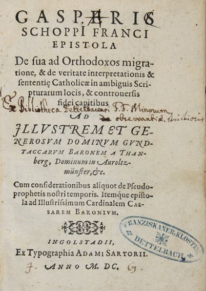 Große Abbildung Nr.1: 121-268 Schoppe,C.: (Alte Drucke, Handschriften und Theologie)