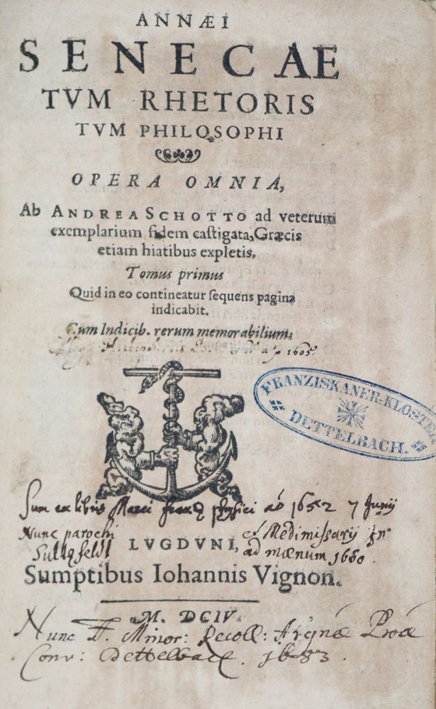 Große Abbildung Nr.1: 121-271 Seneca,L.A.: (Alte Drucke, Handschriften und Theologie)