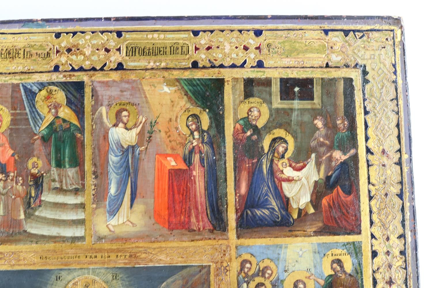 Große Abbildung Nr.5: 121-2736 Festtagsikone/Dodekaorton.: (Künstlergraphik, Ikonen)