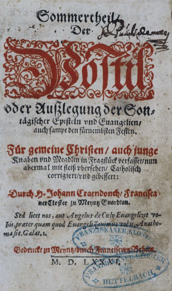 Große Abbildung Nr.1: 121-276 (Spangenberg,J.).: (Alte Drucke, Handschriften und Theologie)