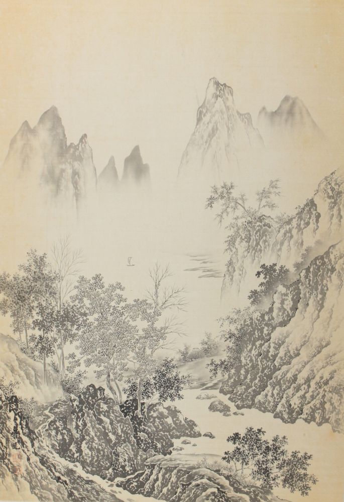 Große Abbildung Nr.1: 121-2764 Fuji u. Berglandschaft.: (Künstlergraphik, Japan)
