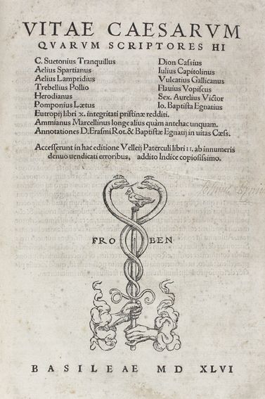 Große Abbildung Nr.1: 121-294 Vitae Caesarum: (Alte Drucke, Handschriften und Theologie)