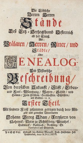 Große Abbildung Nr.1: 121-306 Hoheneck,J.G.A.v.: (Genealogie und Heraldik)