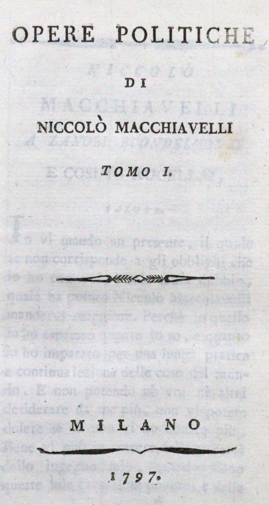 Große Abbildung Nr.1: 121-313 Macchiavelli,N.: (Politik und Staatswissenschaften)