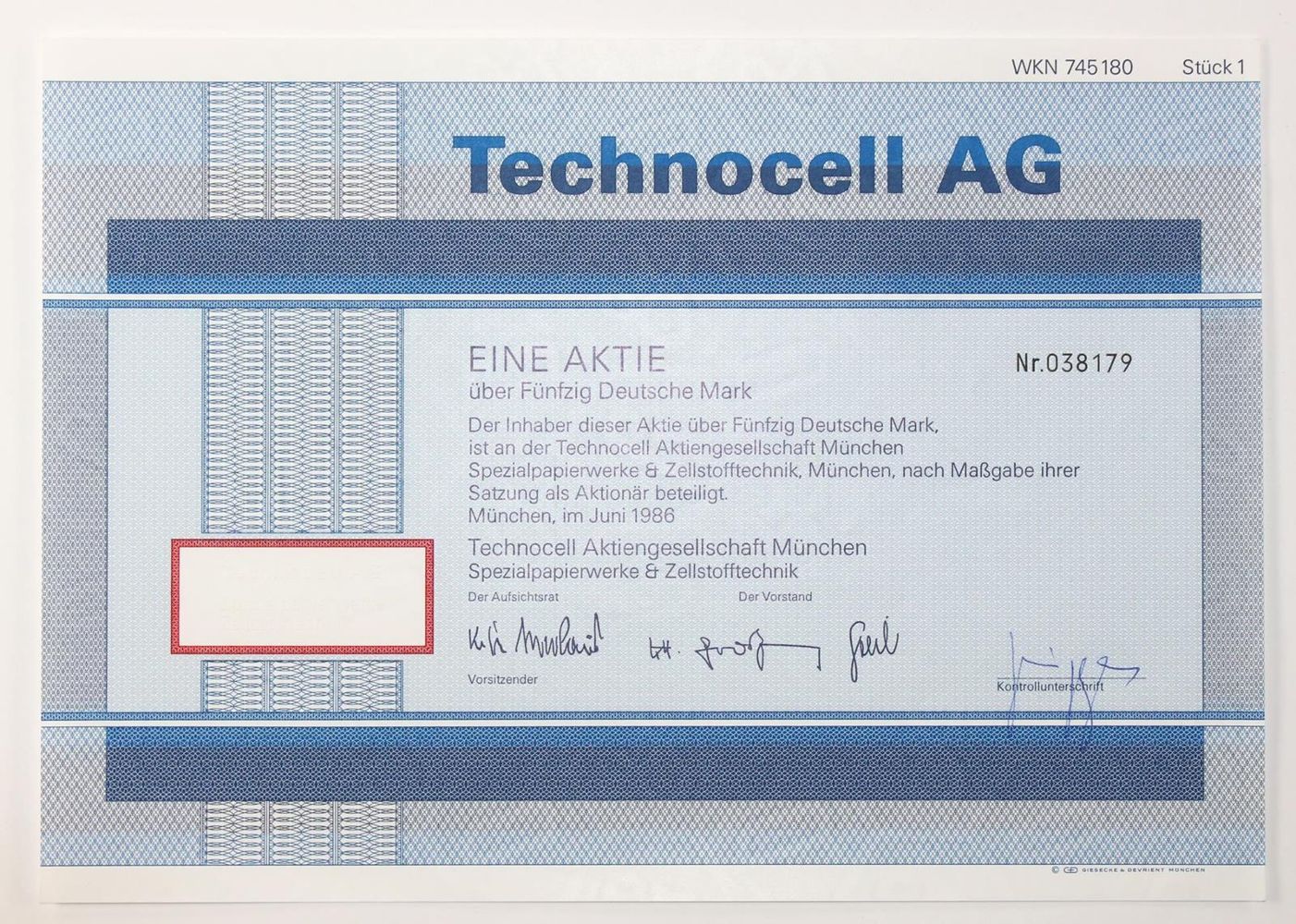Große Abbildung Nr.2: 121-315 Technocell AG.: (Wirtschaft, Aktien)