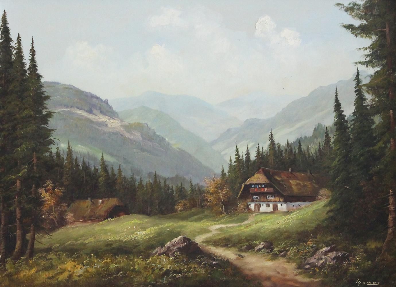 Große Abbildung Nr.1: 121-3250 Schwarzwaldlandschaft.: (Künstlergraphik)