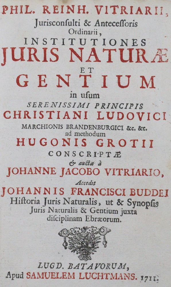 Große Abbildung Nr.1: 121-338 Vitriarius,P.R.: (Juridica und Kriminologie, Grotius)