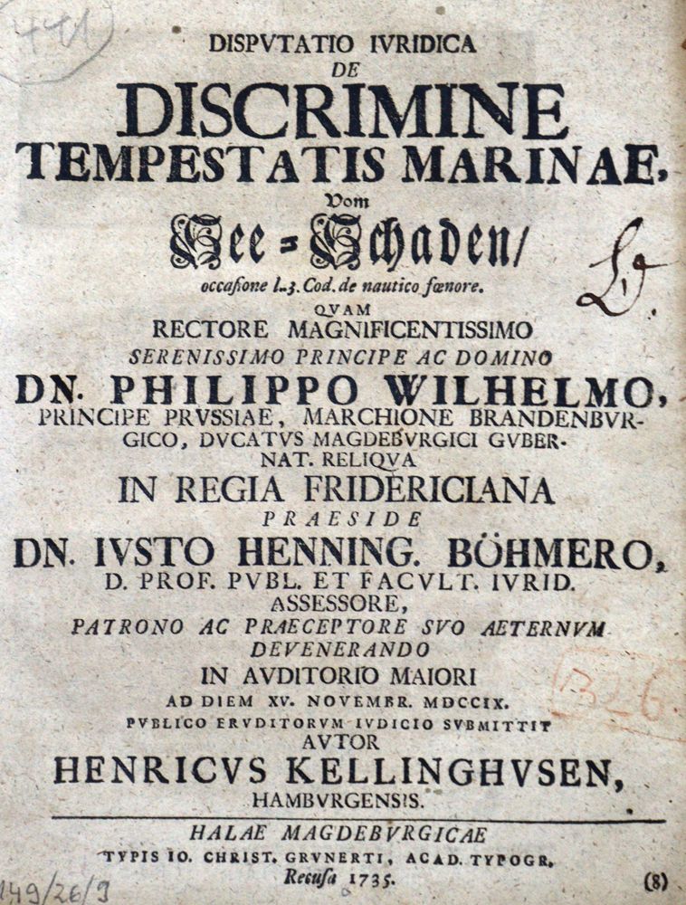 Große Abbildung Nr.1: 121-345 Kellinghusen,H.: (Juridica und Kriminologie, Seeschaden)