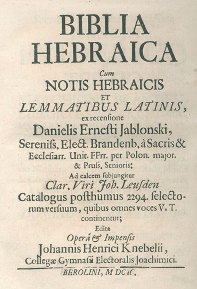 Große Abbildung Nr.1: 121-35 Biblia hebraica.: (Bibeln)