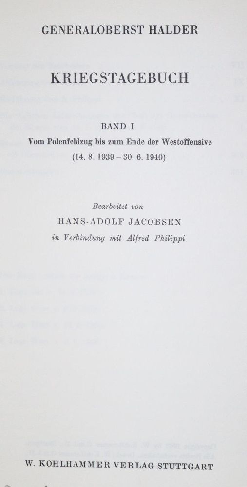 Große Abbildung Nr.1: 121-375 Halder,(F.).: (Militaria)
