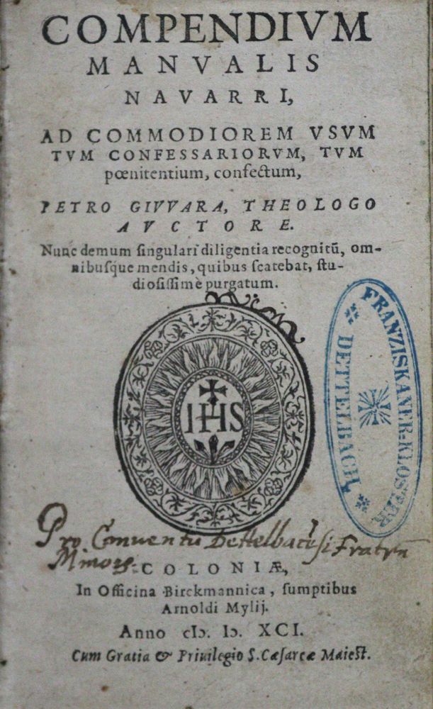 Große Abbildung Nr.1: 121-4 Alagona,P.: (Alte Drucke, Handschriften und Theologie)