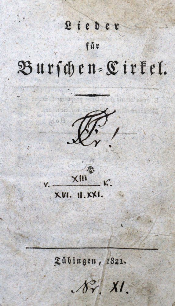 Große Abbildung Nr.1: 121-458 Lieder: (Studentika und Hochschulen, Tübingen)