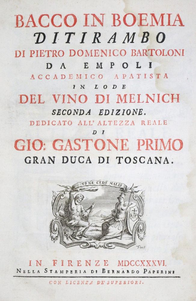 Große Abbildung Nr.1: 121-472 Bartoloni,P.D.: (Küche und Haushalt, Getränke, Wein)