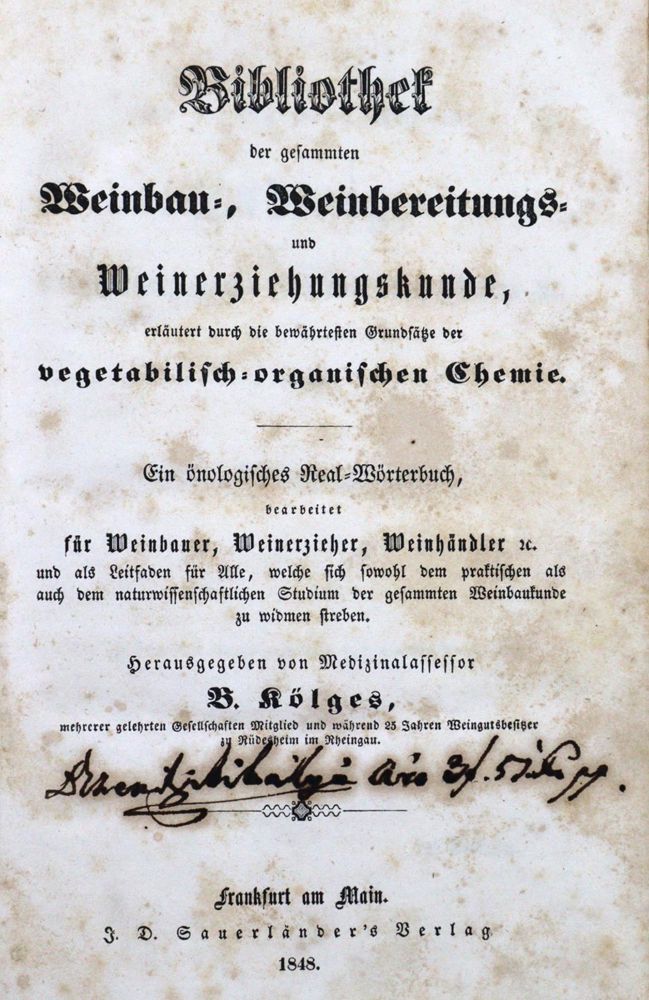 Große Abbildung Nr.1: 121-474 Kölges,B.: (Küche und Haushalt, Getränke, Wein und Weinbau)