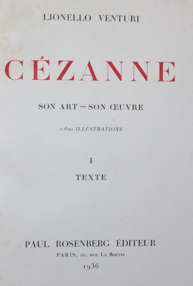 Große Abbildung Nr.1: 121-519 Venturi,L.: (Cezanne)
