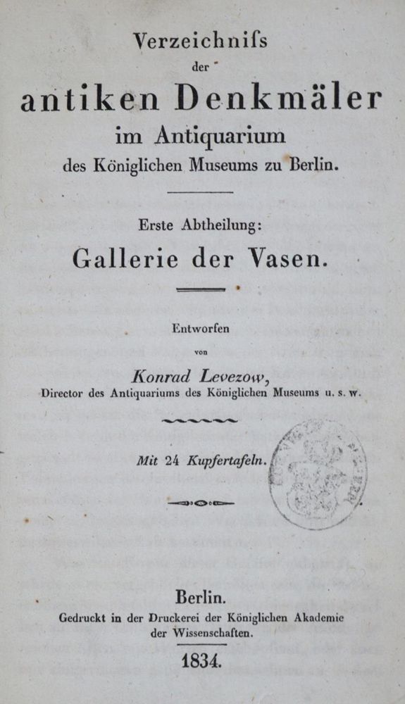 Große Abbildung Nr.1: 121-527 Levezow,K.: (Kunstwissenschaft)
