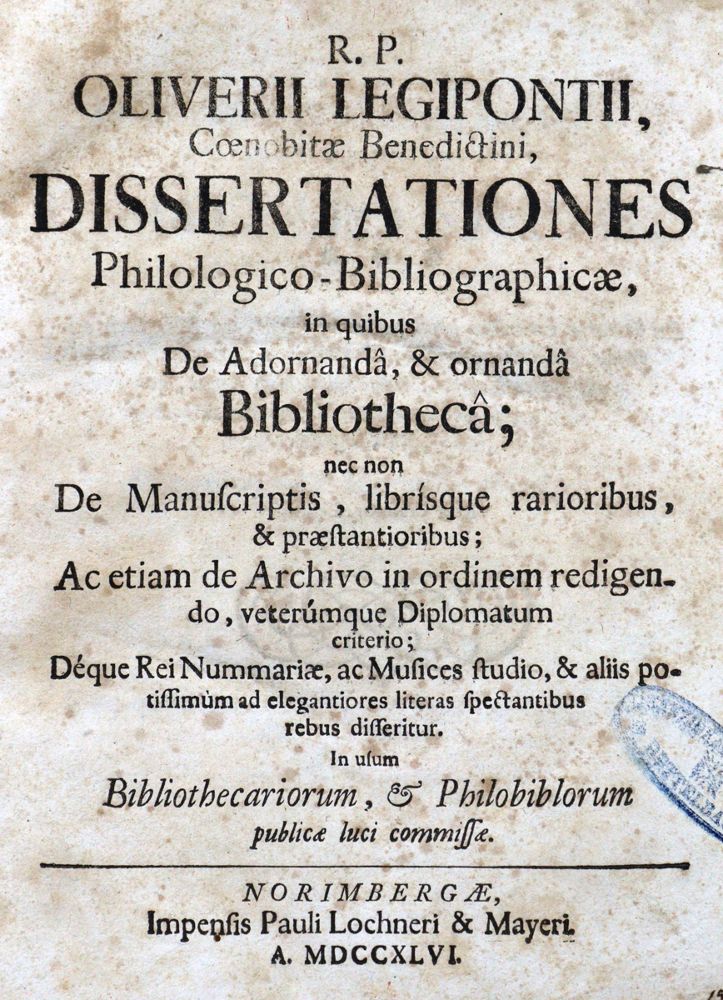 Große Abbildung Nr.1: 121-556 Legipont,O.: (Bibliothek)