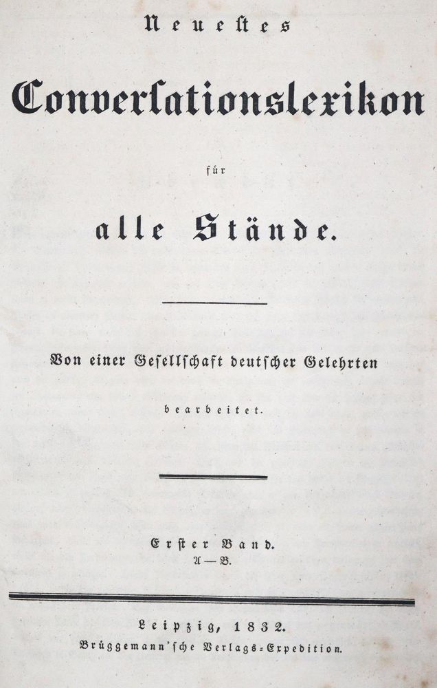 Große Abbildung Nr.1: 121-591 Neuestes Conversationslexikon: (Lexika - Wörterbücher - Sprachwissenschaften)