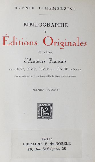 Große Abbildung Nr.1: 121-602 Tchemerzine,A.: (Bibliographie und Buchwesen)