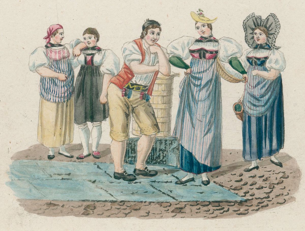 Große Abbildung Nr.1: 121-625 Keller,(J.H.) u. (R.H.)Füßli.: (Mode und Trachten, Schweiz)