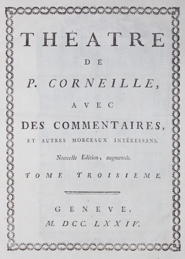Große Abbildung Nr.1: 121-662 Corneille,P.: (Literatur und illustrierte Bücher bis 19.Jahrhundert)
