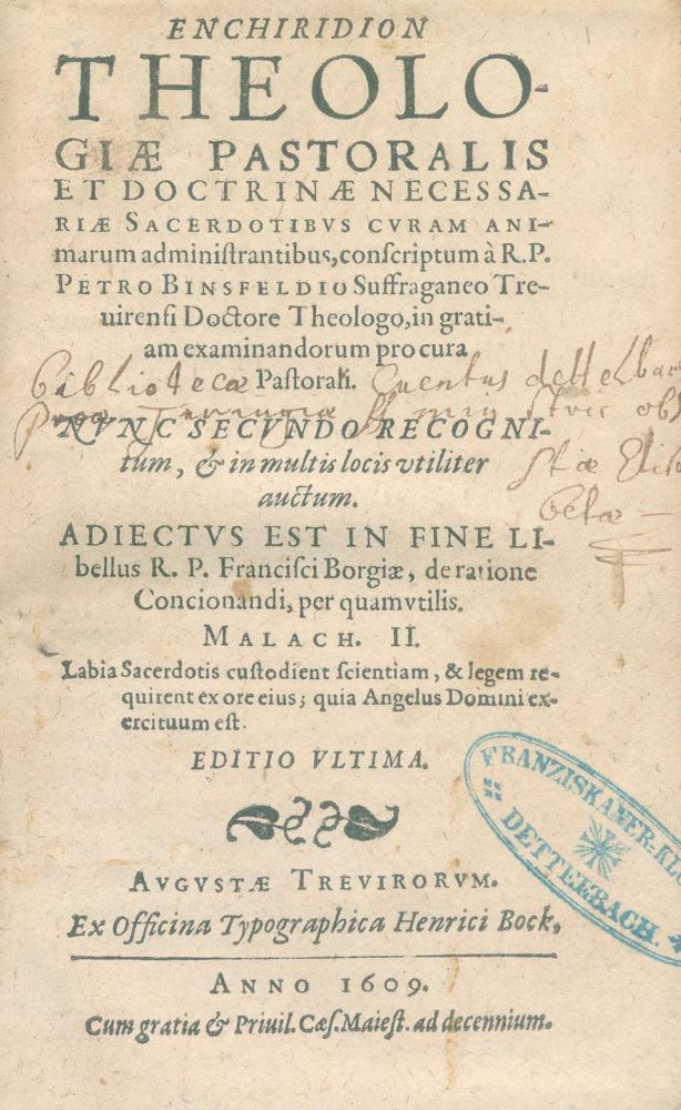 Große Abbildung Nr.2: 121-68 Binsfeld,P.: (Alte Drucke, Handschriften und Theologie)