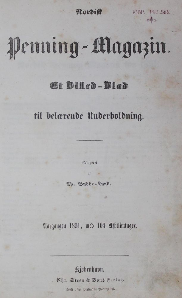 Große Abbildung Nr.1: 121-690 Nordisk Penning Magazin.: (Literatur und illustrierte Bücher bis 19.Jahrhundert)