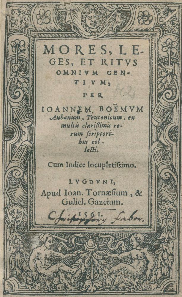 Große Abbildung Nr.1: 121-70 Boemus (Böhm),J.: (Alte Drucke, Handschriften und Theologie)