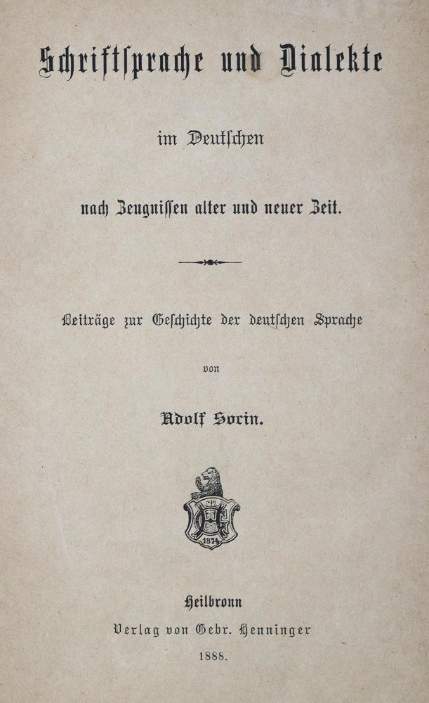 Große Abbildung Nr.1: 121-707 Socin,A.: (Literatur und illustrierte Bücher bis 19.Jahrhundert)
