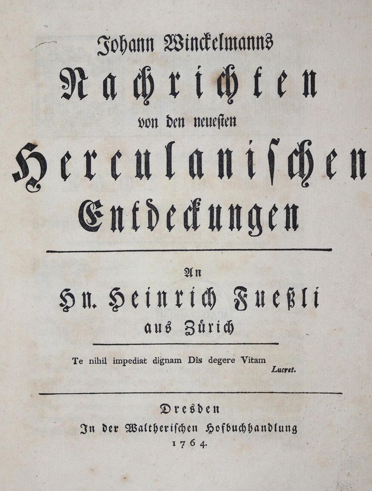 Große Abbildung Nr.1: 121-717 Winkelmann,J.(J.).: (Literatur und illustrierte Bücher bis 19.Jahrhundert)