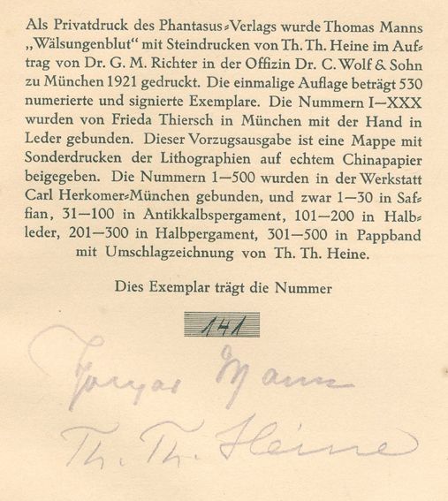 Große Abbildung Nr.1: 121-749 Edition Tusch.: (Literatur und illustrierte Bücher 20.Jahrhundert - Alte Literatur in modernen Ausgaben)