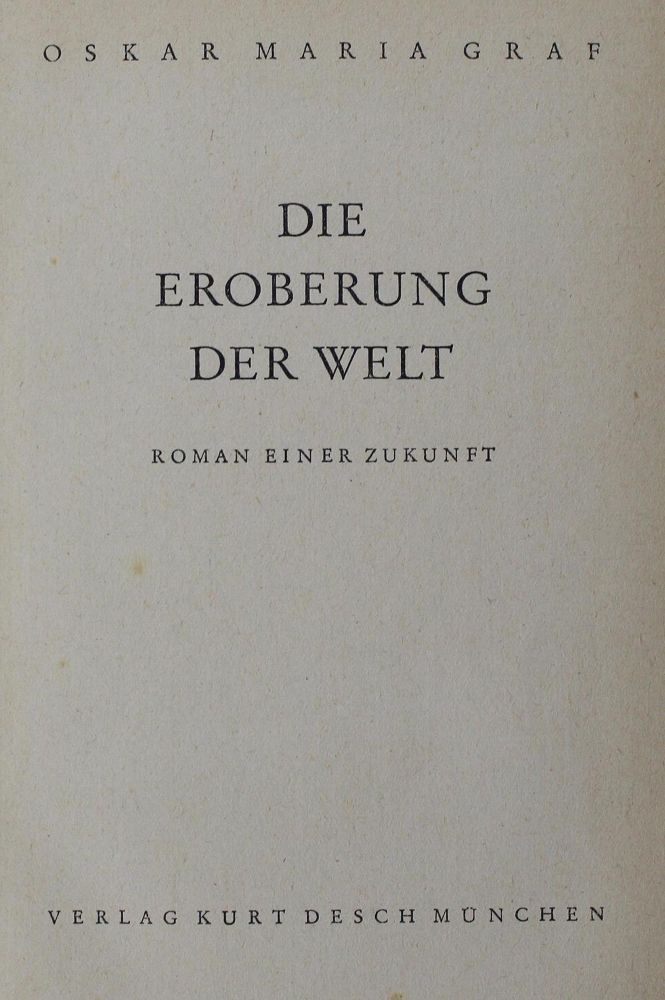 Große Abbildung Nr.1: 121-771 Graf,O.M.: (Literatur und illustrierte Bücher 20.Jahrhundert - Alte Literatur in modernen Ausgaben)