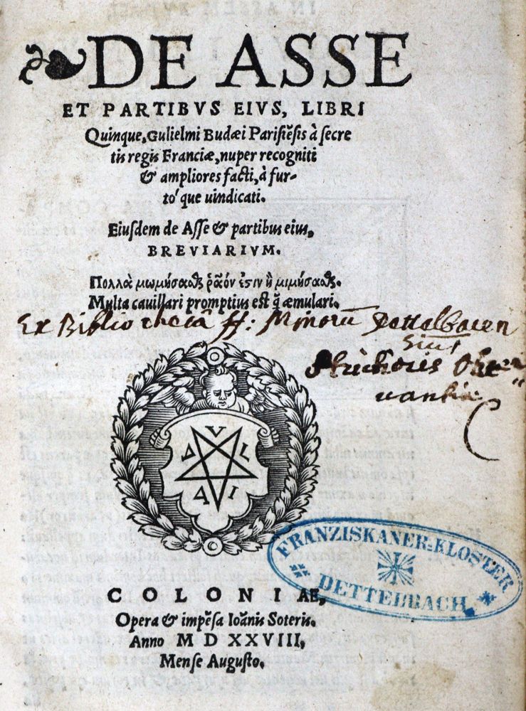 Große Abbildung Nr.1: 121-78 Bude,G.: (Alte Drucke, Handschriften und Theologie)