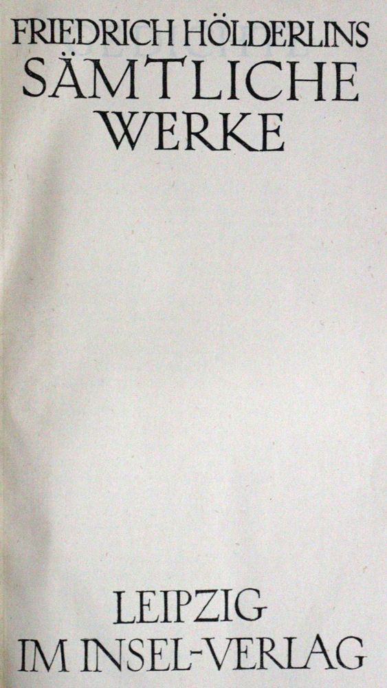 Große Abbildung Nr.1: 121-805 Hölderlin,F.: (Insel-Verlag)